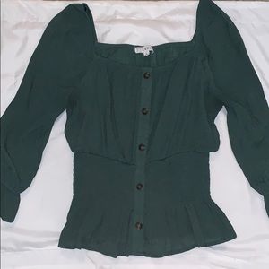 Green Blouse with button details